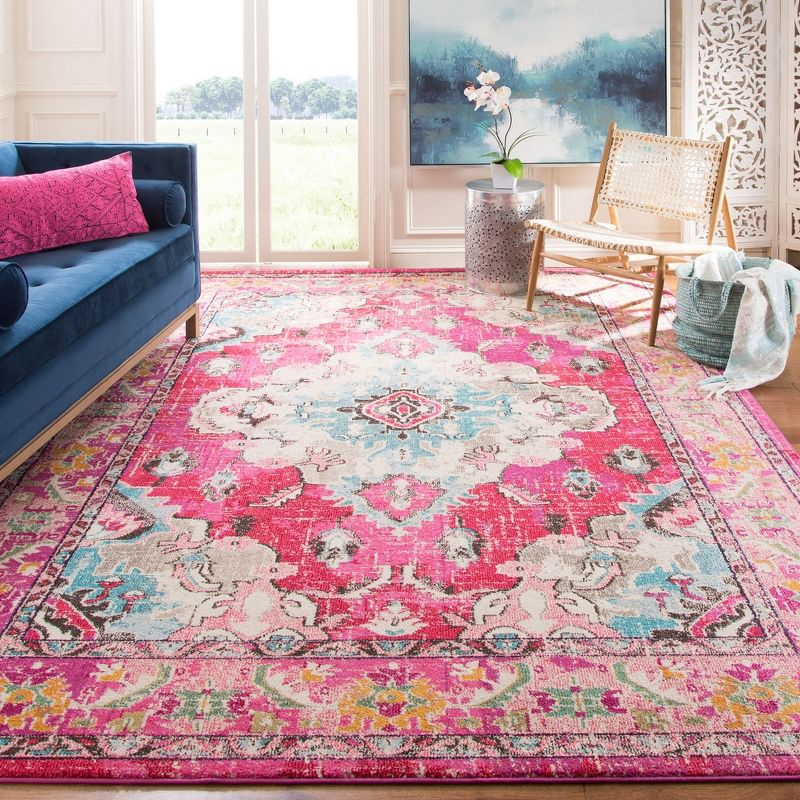 Monaco MNC243 Power Loomed Indoor Area Rug - Pink/Multi - 9'x12' - Safavieh