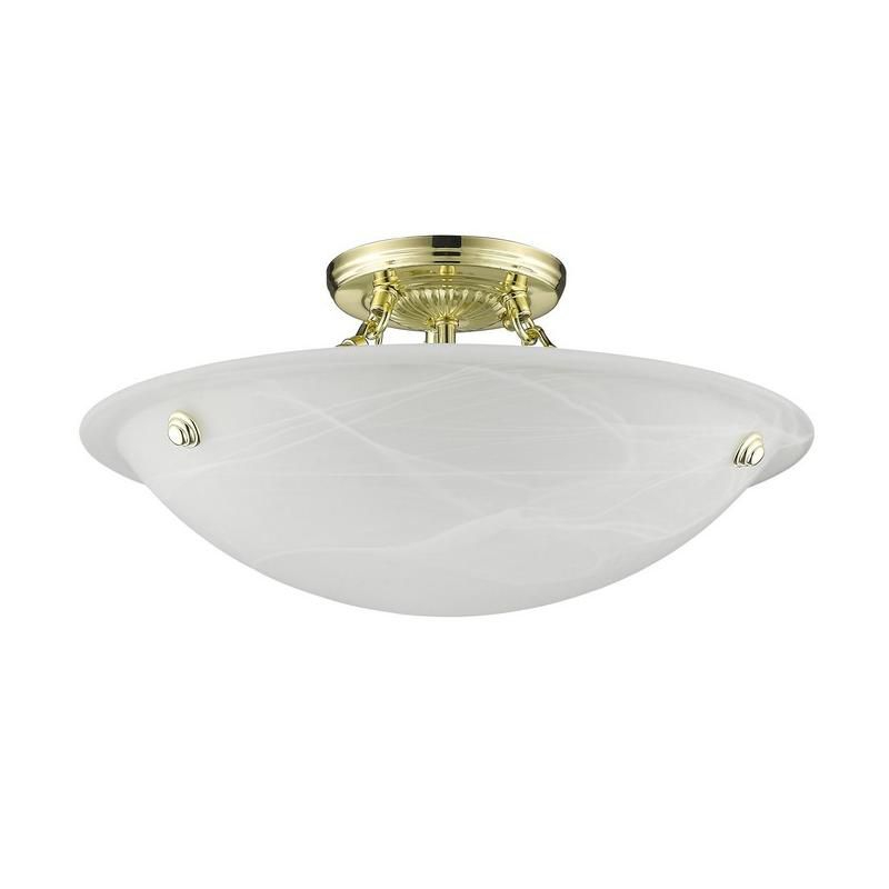 Livex Lighting Oasis 3 - Light Flush Mount in  Polished Brass
