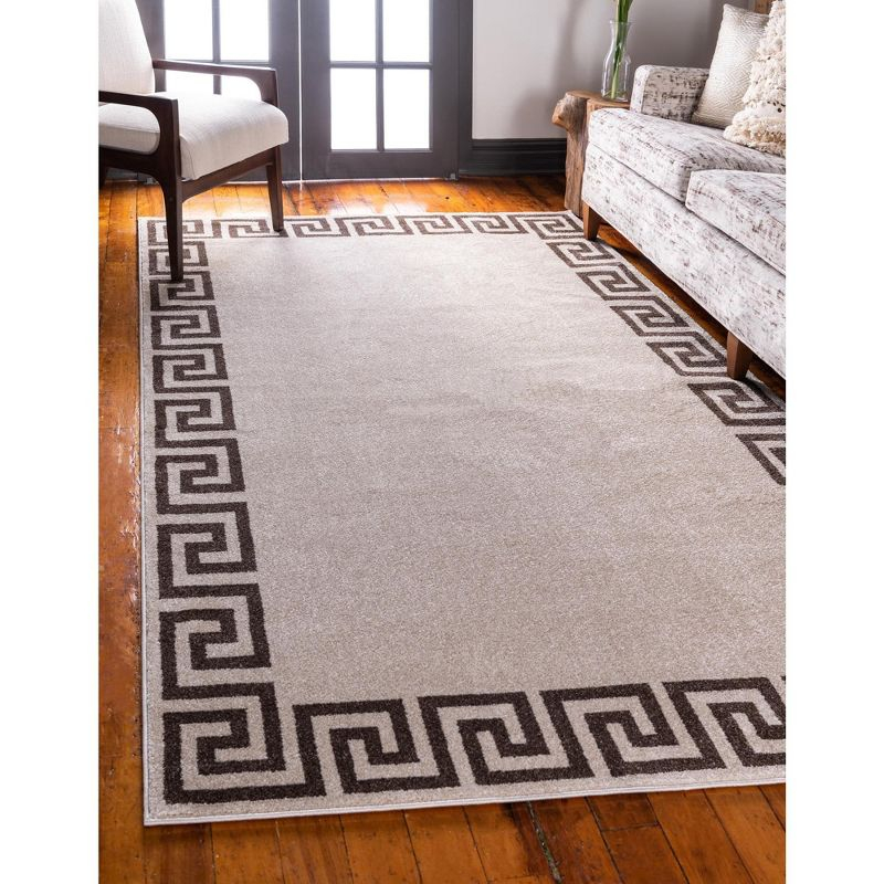 Unique Loom Athens Collection Area Rug - Modern (3' 1" x 5' 3" Rectangle Beige and Brown/Beige)