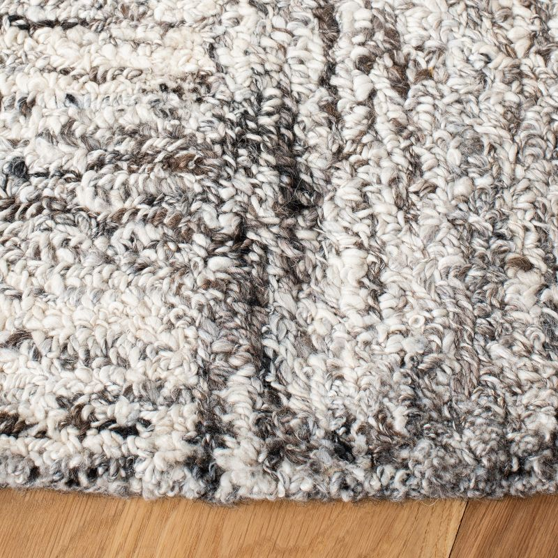 Abstract ABT601 Hand Tufted Area Rug - Ivory/Charcoal - 6' Round - Safavieh .