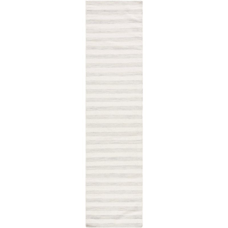 Dhurries DHU575 Hand Woven Runner Rug - Light Blue/Ivory - 2'6"x10' - Safavieh.