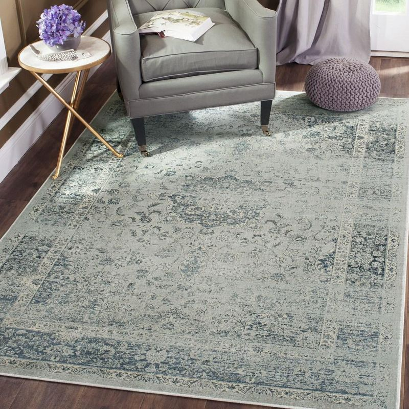 Vintage VTG113 Power Loomed Indoor Skid-Resistant Area Rug - Light Blue - 5'3"x7'6" - Safavieh