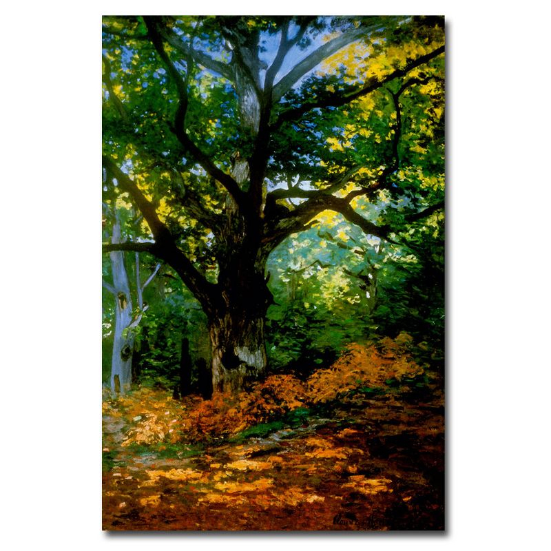 Trademark Fine Art -Claude Monet, 'Bodmer Oak, Fontainebleau Forest' Canvas Art - 32''x22''