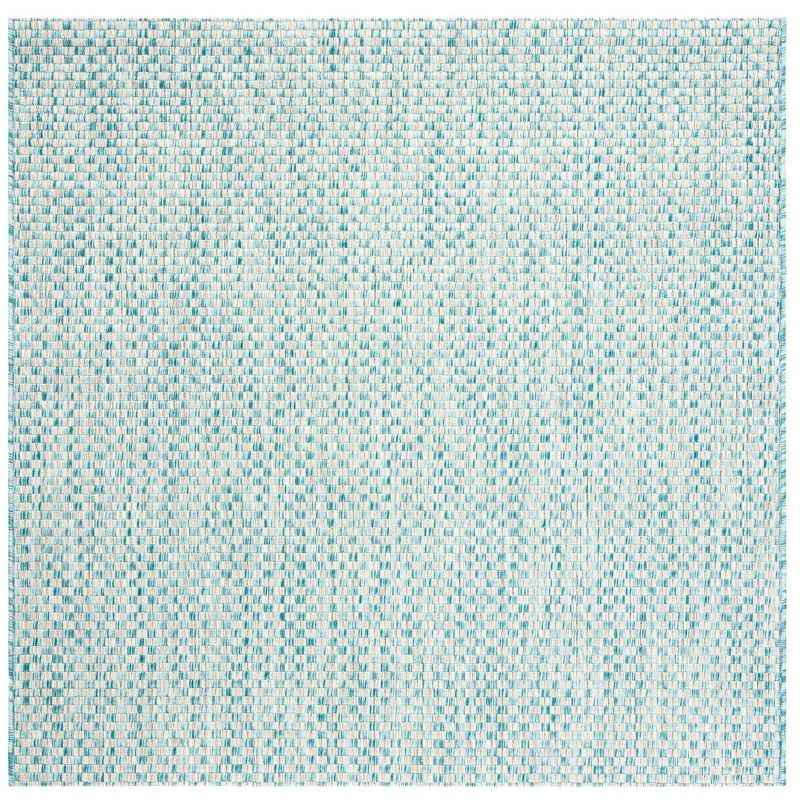 Courtyard CY8653 Power Loomed Indoor and Outdoor Area Rug - Light Blue/Light Grey - 4'x4' - Safavieh