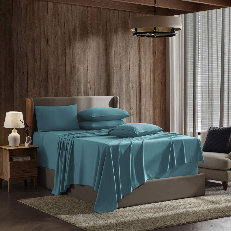 Nestl Extra Deep Pocket 6 Piece Sheet Sets, Full Size Sheets & Pillowcases - Teal Blue