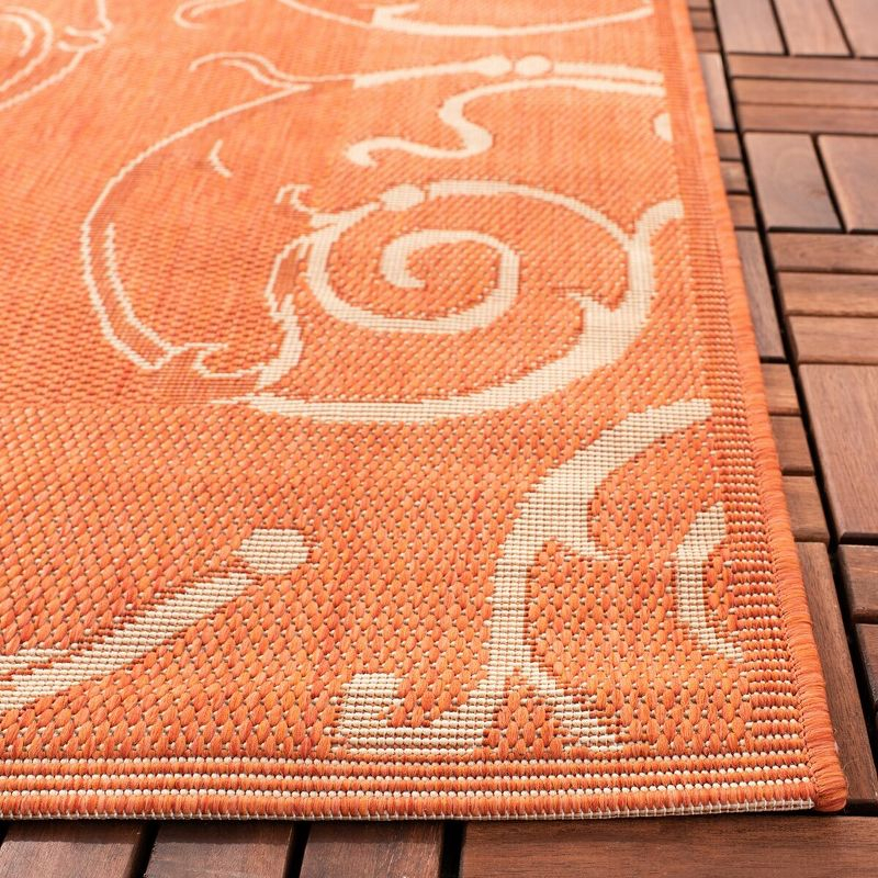 Courtyard CY2665 Power Loomed Indoor and Outdoor Area Rug - Terracotta/Natural - 4'x5'7" - Safavieh