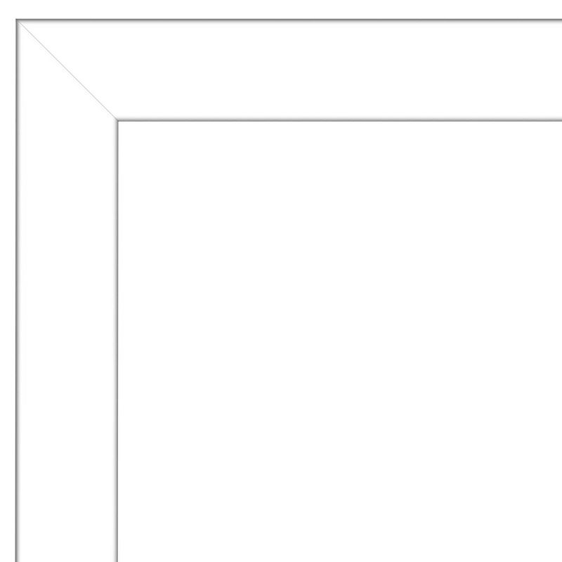 22" x 28" Wedge Framed Bathroom Vanity Wall Mirror White - Amanti Art: Modern, Satin Finish, No Assembly Required
