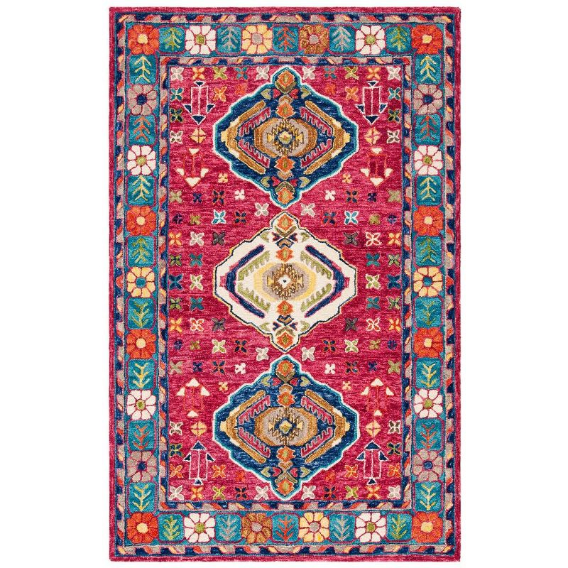 Aspen APN527 Hand Tufted Area Rug - Red/Blue - 3'x5' - Safavieh.