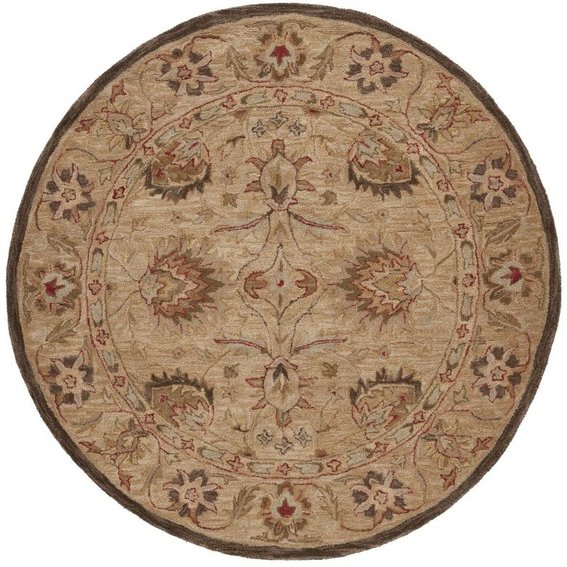 Anatolia AN512 Hand Tufted Indoor Area Rug - Beige/Beige - 4' Round - Safavieh