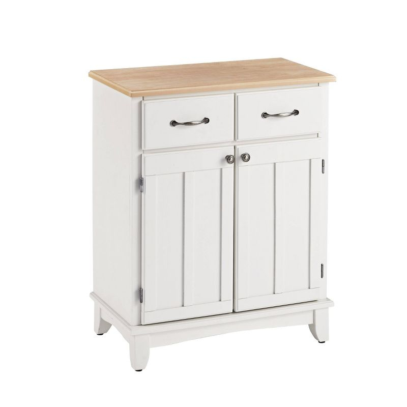 36" Sideboard Buffet Servers with Wood Top White - Home Styles: Traditional Style, Adjustable Shelves, Storage Cabinet