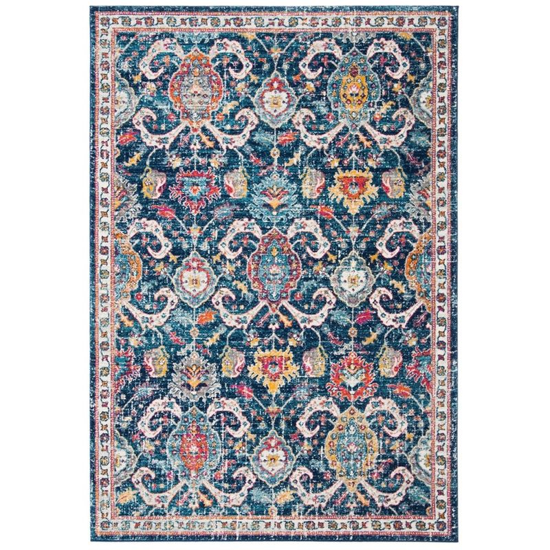 Evoke EVK255 Power Loomed Area Rug - Navy/Fuchsia - 5'3"x7'6" - Safavieh.