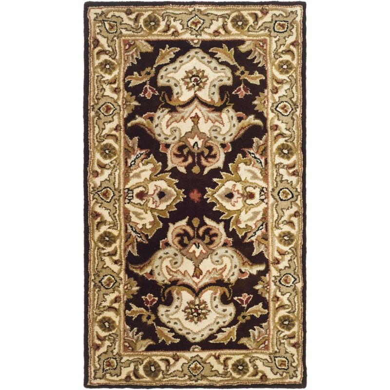 Heritage HG817 Handmade Accent Rug - 2'x3' - Espresso/Ivory - Safavieh