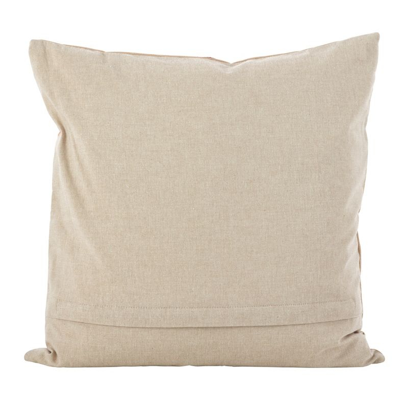 Saro Lifestyle Embroidered Floral Design Cotton Poly Filled Throw Pillow, Multi, 18" x 18"