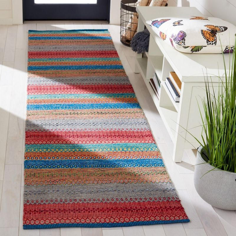 Kilim KLM475 Hand Woven Runner Rug - Blue/Red - 2'3"x9' - Safavieh.
