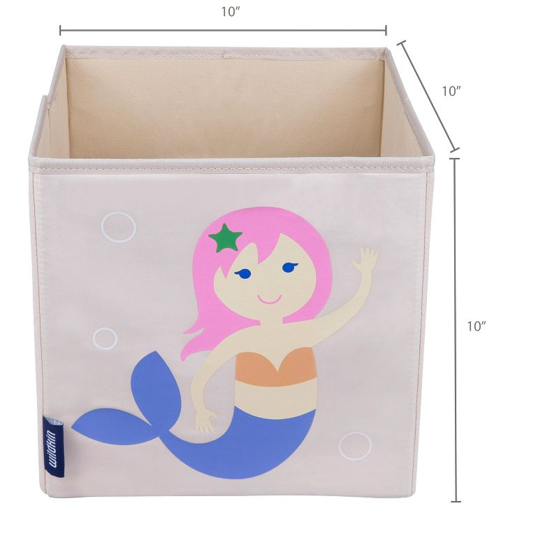 Wildkin 10 Inch Kids Canvas Toy Storage Cube  (Mermaids)