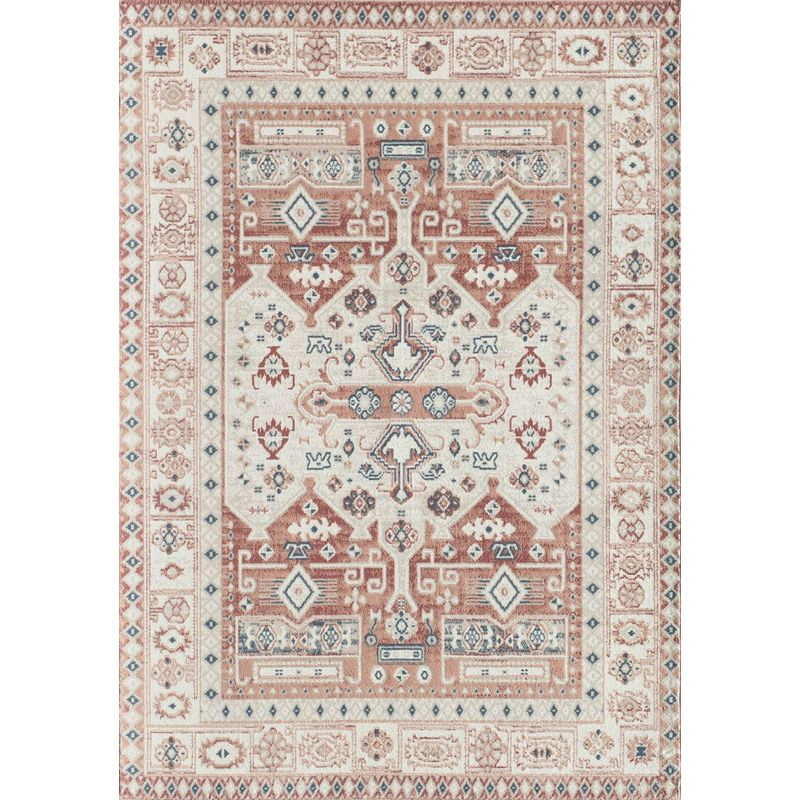 Rugs America Gallagher GL60A Sangria Koti Vintage Transitional Orange Area Rug for Dining Room Rug Neutral Rug Living Room Rug Kitchen, 2'6"x4'