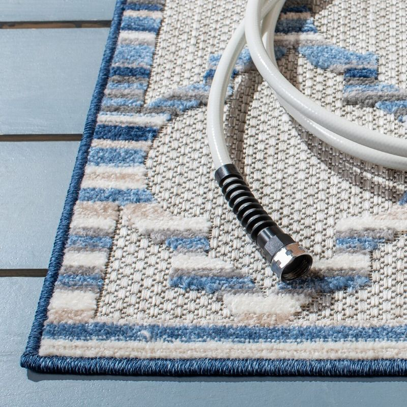 Cabana CBN333 Loomed Indoor Area Rug - Grey/Blue - 9'x12' - Safavieh