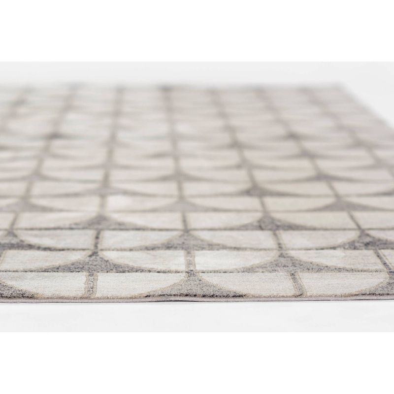 Momeni 5'1"x7'7" Edition Geometric Machine Loomed Area Rug Charcoal Gray: Indoor Low Pile Polyester Rectangle Rug