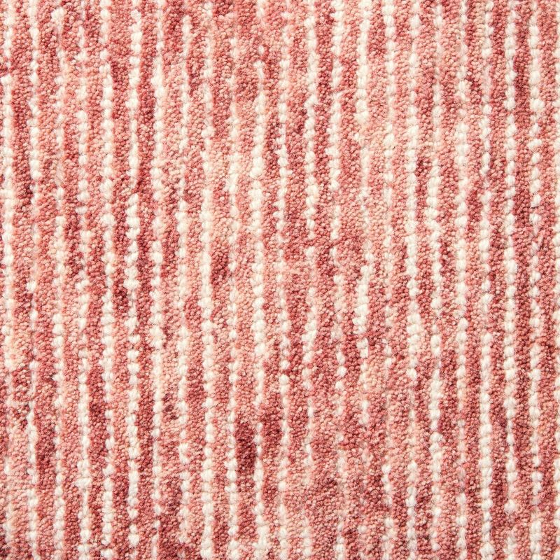 Town & Country Luxe Rita Ribbed Textured Hand Tufted 100% Wool Area Rug, Red/Ivory, 5"x7"