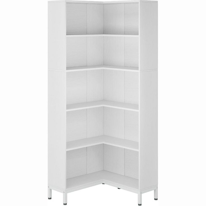 Tribesigns 71 inches Corner Bookcase, 6-Tiers L-Shaped Bookshelf, Wooden Freestanding Storage Display Rack, White