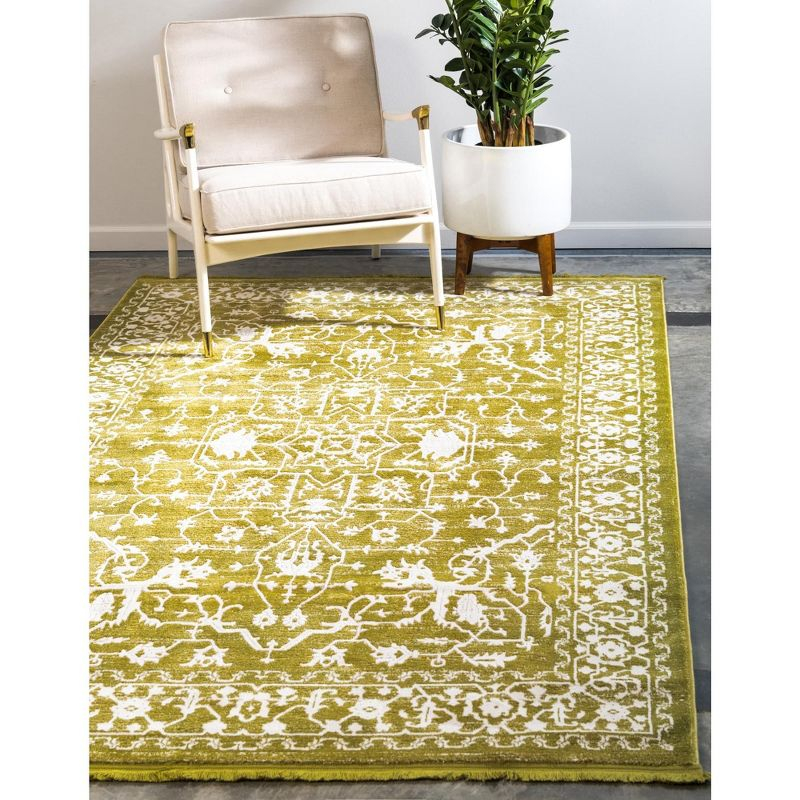 Unique Loom New Classical Collection Area Rug - Olympia (4' 1" x 6' 1" Rectangle Light Green/Ivory)