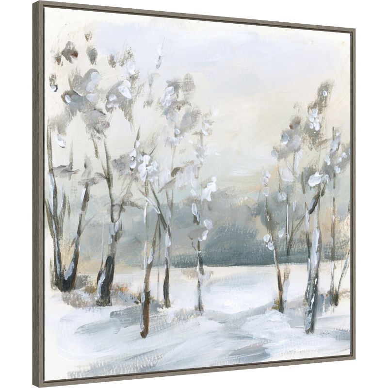 Amanti Art Snowy Winter Trees by Katrina Pete Canvas Wall Art Print Framed 30-in. x 30-in.