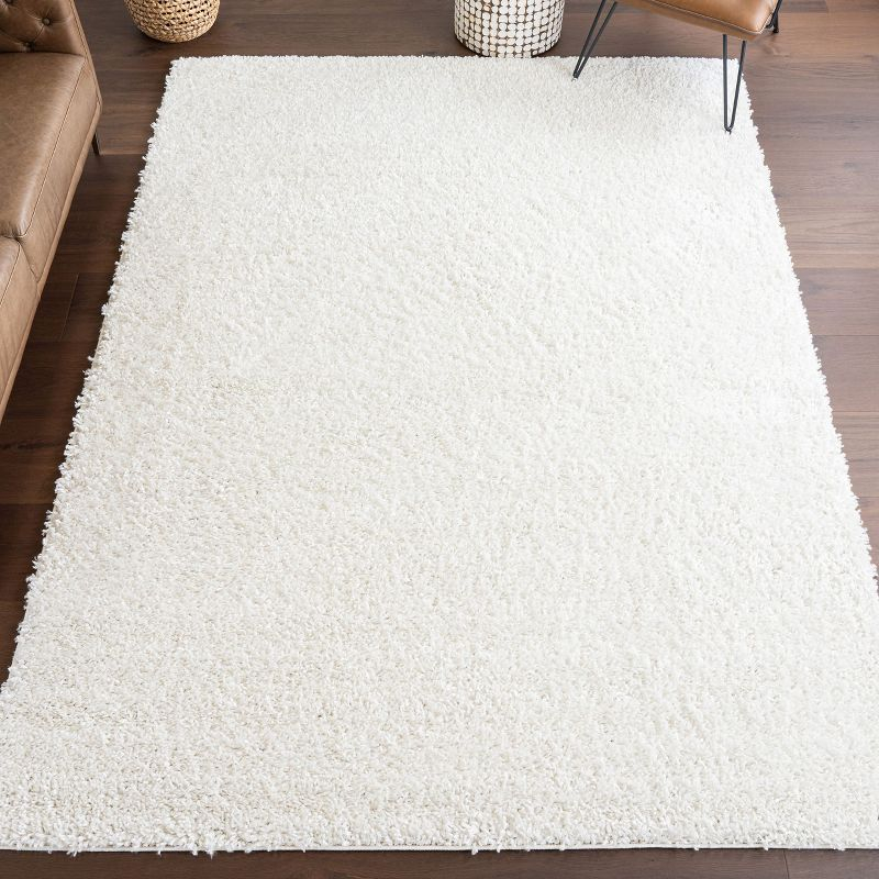 Nuloom Kara Solid 4x6 Shag Indoor Area Rug for Living Room Bedroom Dining Room Nursery, Ivory