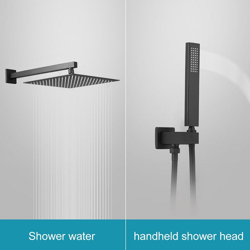 Single Handle 2-Spray Square High Pressure Shower Faucet with 16" Shower Head