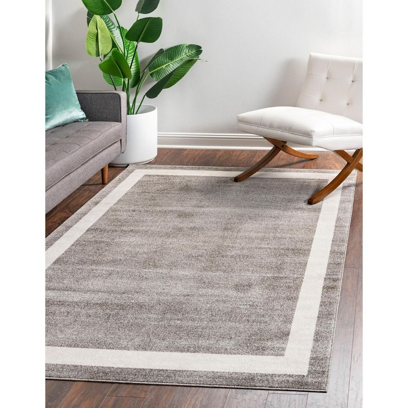 Unique Loom Del Mar Collection Area Rug - Maria (3' 1" x 5' 3" Rectangle Gray/Ivory)