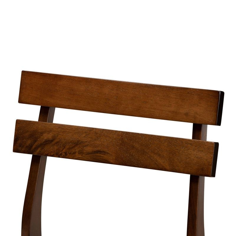 Set of 4 Devlin Upholstered Wood Dining Chairs Light Beige/Walnut - Baxton Studio: Rubberwood Frame, Spot Clean