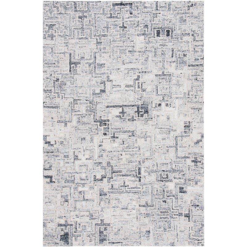 Abstract ABT142 Handmade Indoor Area Rug - Ivory/Black - 8'x10' - Safavieh