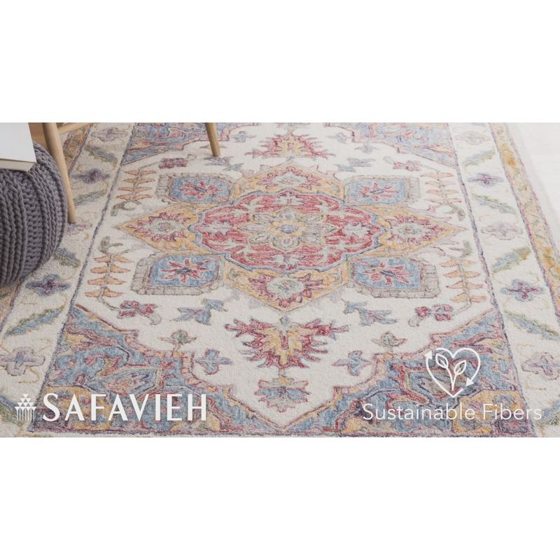 Metro MET352 Hand Tufted Indoor Area Rug - Grey/Rust - 4'x6' - Safavieh