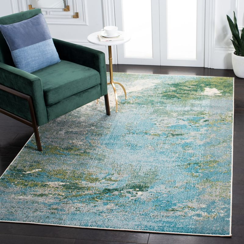 Madison MAD440 Power Loomed Area Rug - Light Blue/Green - 8'x8' - Safavieh.