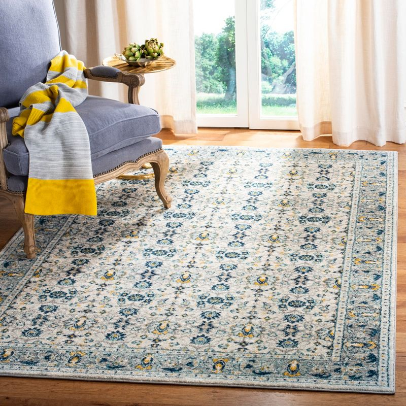 Madison MAD151 Power Loomed Indoor Area Rug - Ivory/Navy - 5'3"x7'6" - Safavieh