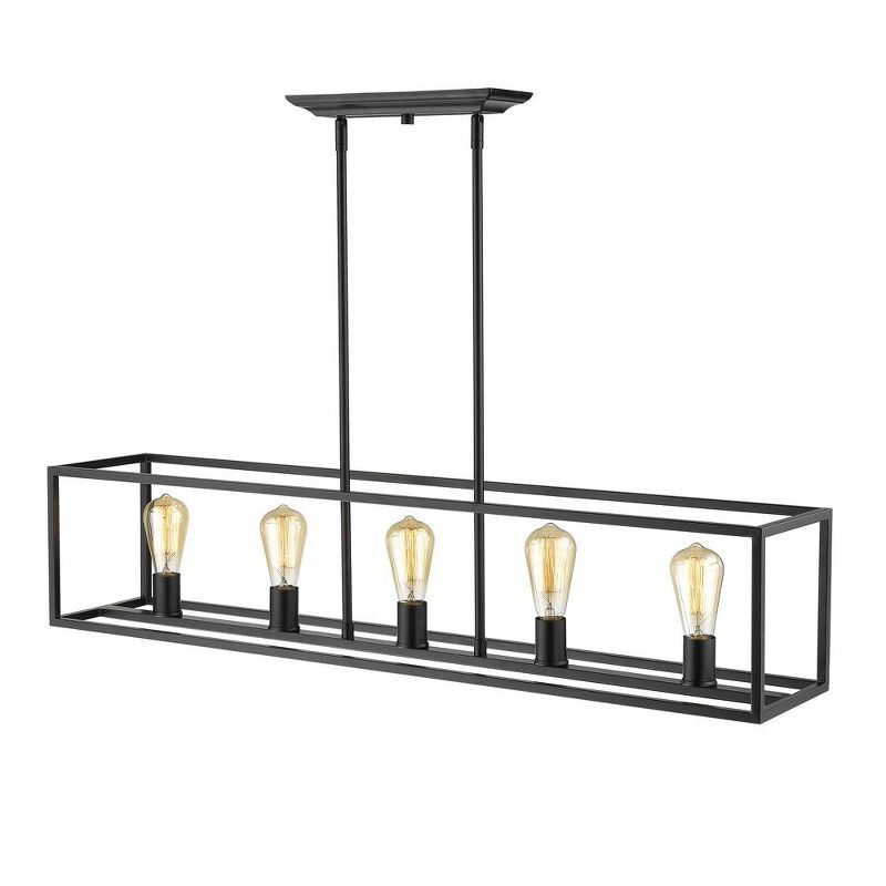 Golden Lighting Wesson 5-Light Linear Pendant in Matte Black