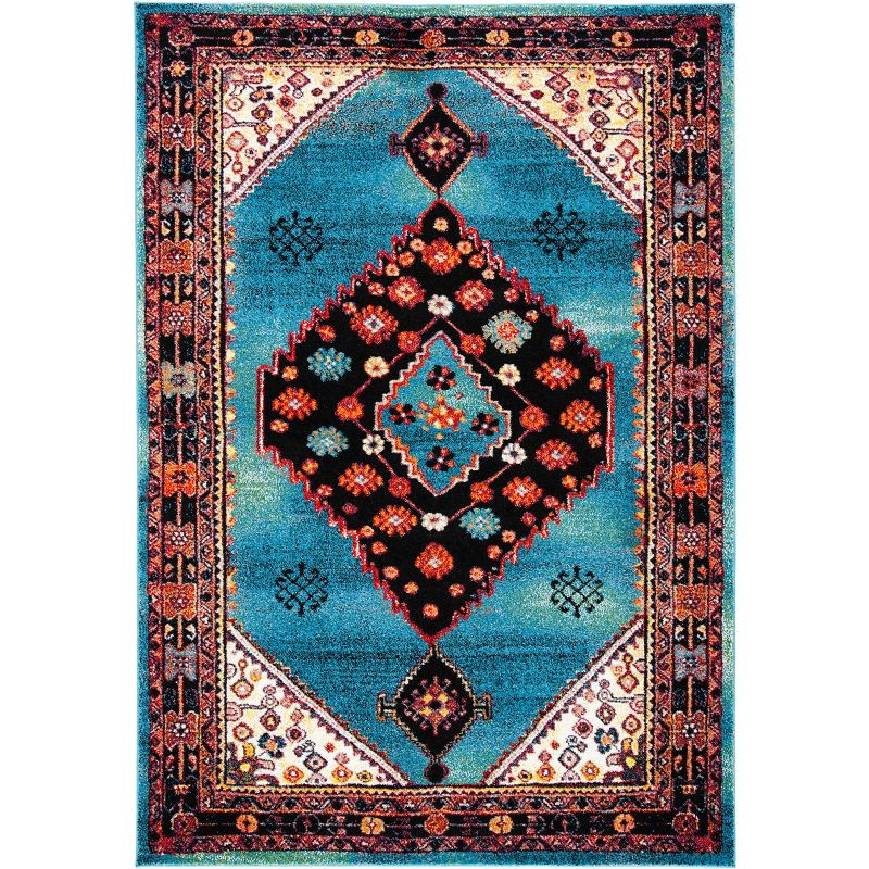 Vintage Hamadan VTH202 Power Loomed Accent Rug - Blue/Black - 2'7"x5' - Safavieh.