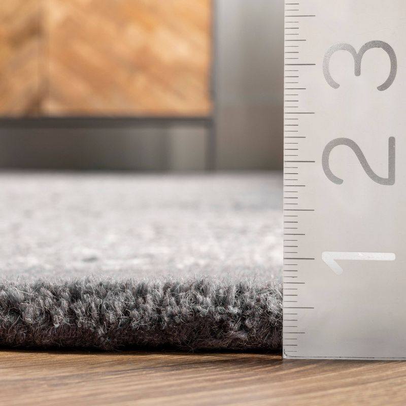 5&#39;x8&#39; Marianne Handmade Wool Border Area Rug Gray - nuLOOM