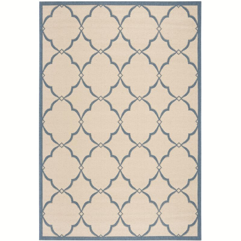 Linden LND125 Power Loomed Area Rug - Cream/Blue - 5'3"x7'6" - Safavieh