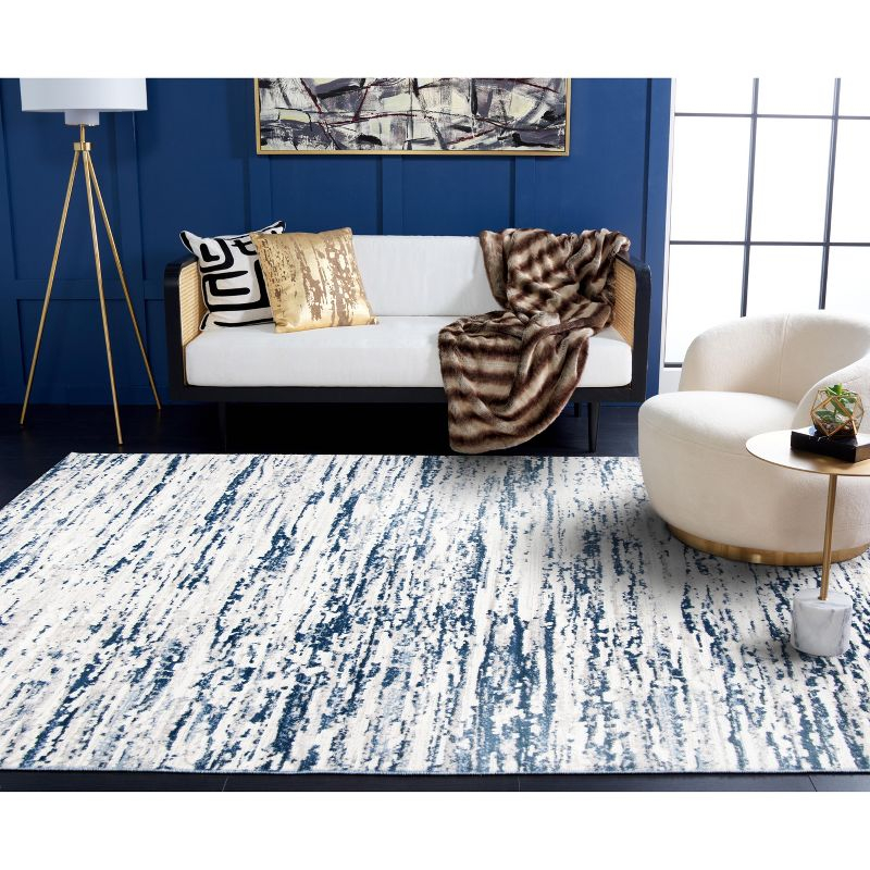 Amelia ALA768 Power Loomed Area Rug - Grey/Navy - 5'3"x5'3" - Safavieh.