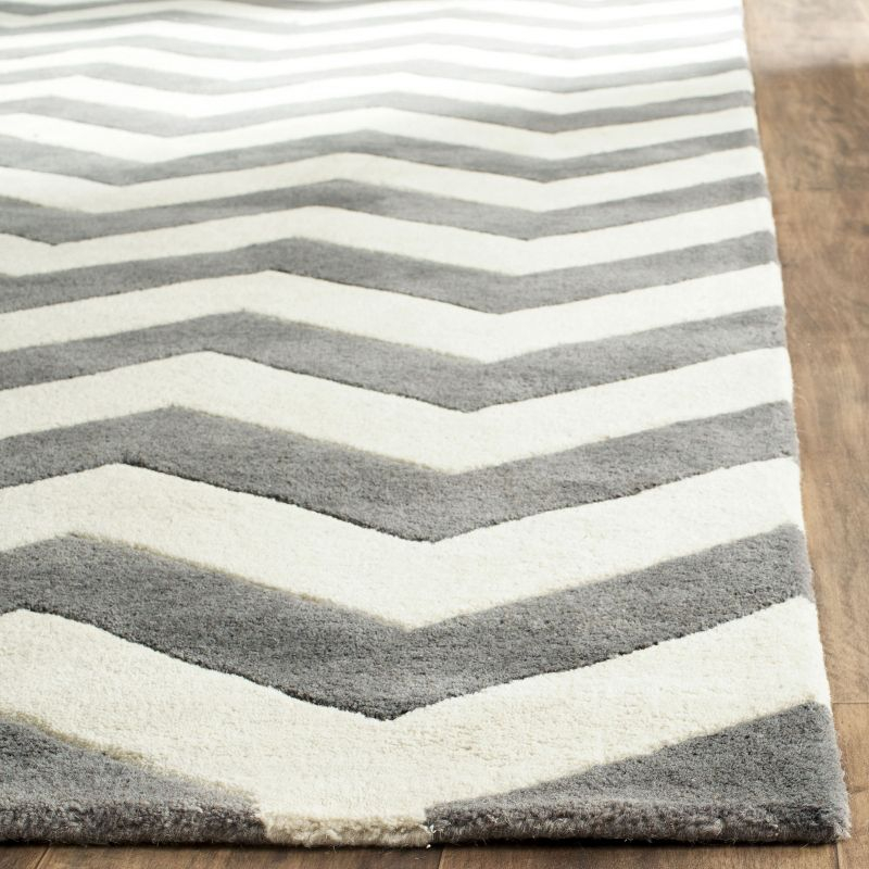 Chatham CHT715 Tufted Indoor Area Rug - Dark Grey/Ivory - 10'x14' - Safavieh