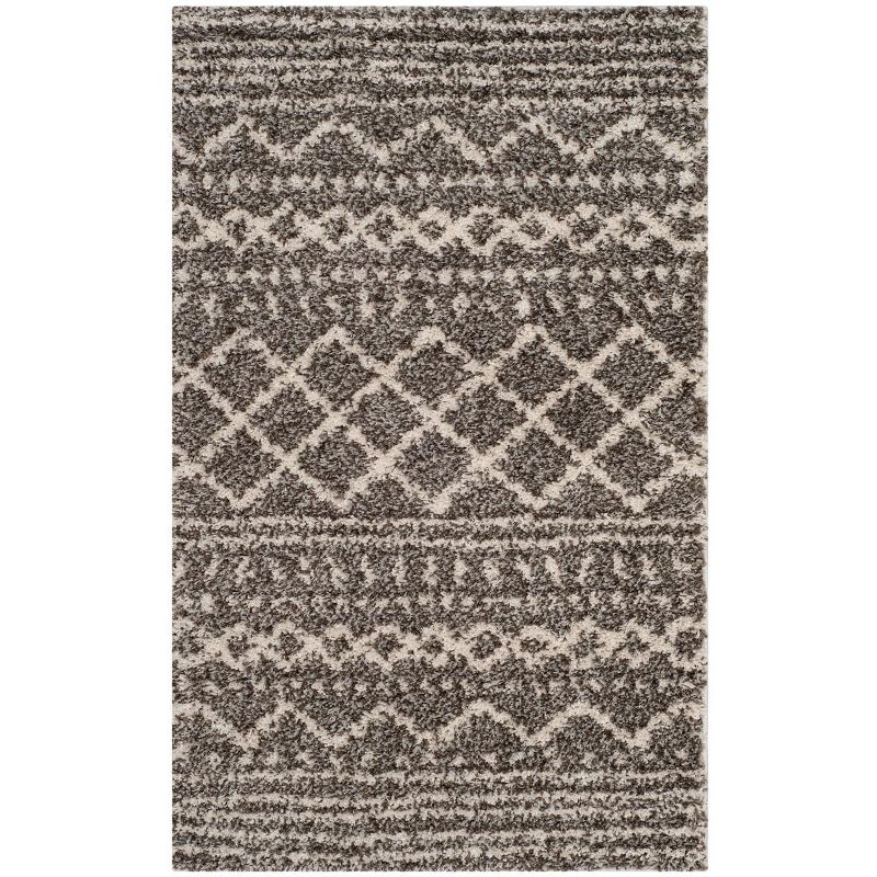 Arizona Shag ASG741 Power Loomed Indoor Area Rug - Brown/Ivory - 4'x6' - Safavieh