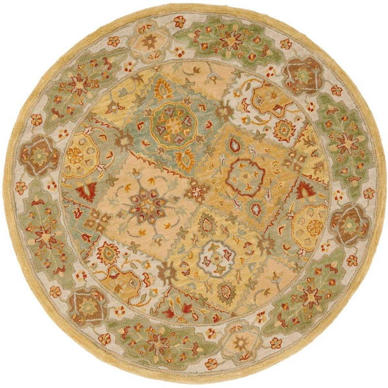 Heritage HG512 Handmade Area Rug - 6' Round - Multi/Ivory - Safavieh