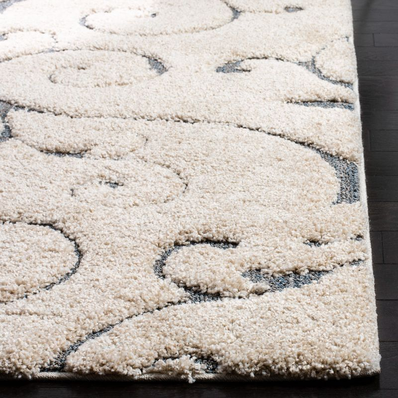 Florida Shag SG455 Power Loomed Area Rug - Beige/Blue Grey - 8'x10' - Safavieh.