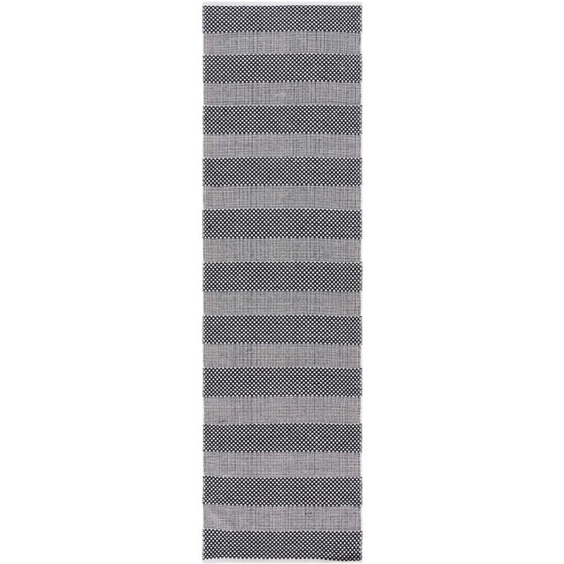 Striped Kilim STK802 Hand Woven Runner Rug - Ivory/Black - 2'3"x8' - Safavieh.