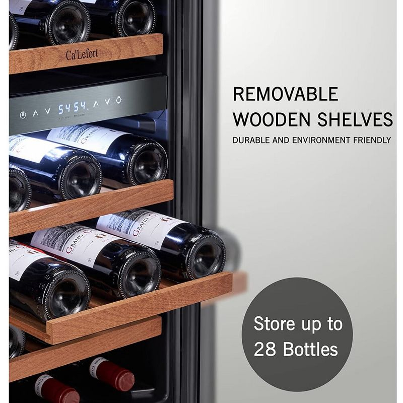 Ca'Lefort 15 inch 28 Bottle Wine Cooler, Built-in or Freestanding Fridge