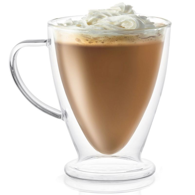JoyJolt Declan Irish Double Wall Insulated Glass Coffee Cups - Set of 2 -15-Ounces