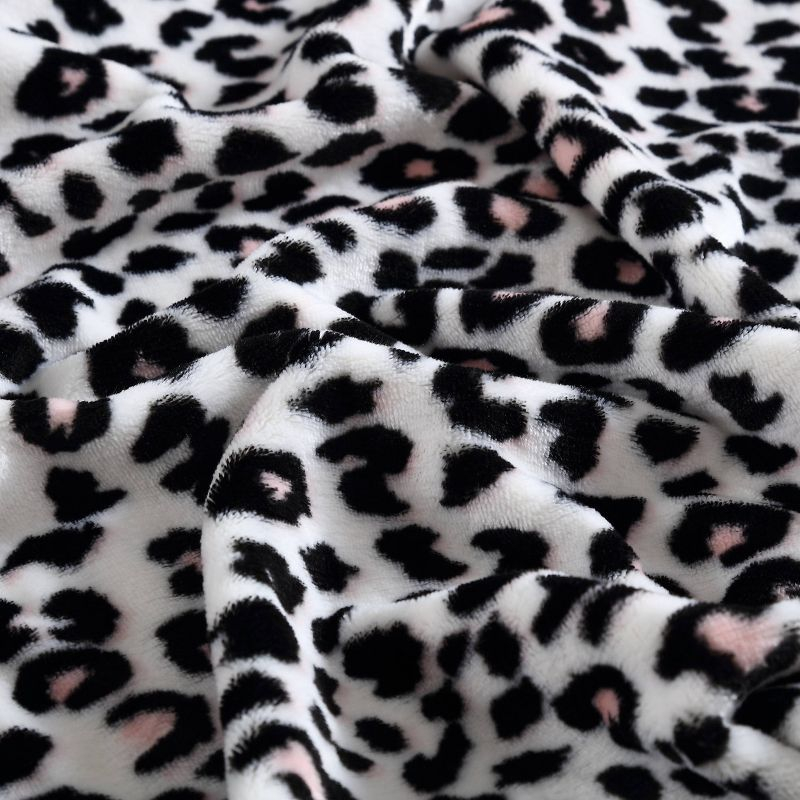 King Printed Bed Blanket Leopard - Betseyville: Plush Polyester, No Fill, Machine Washable, Animal Print