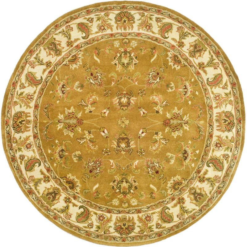 Heritage HG816 Hand Tufted Area Rug - Mocha/Ivory - 6' Round - Safavieh.