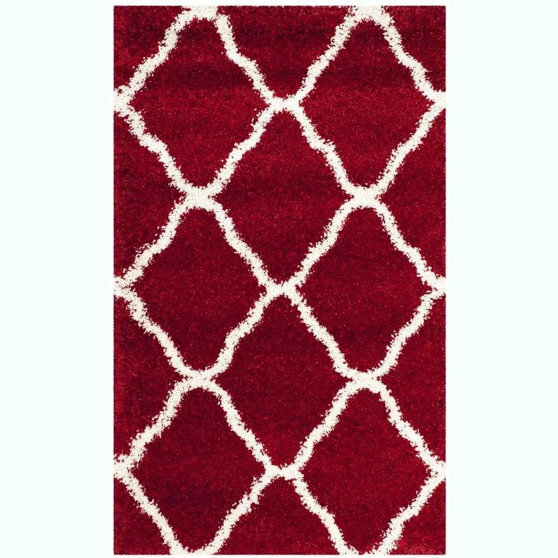 Hudson Shag SGH283 Power Loomed Indoor Accent Rug - Red/Ivory - 3'x5' - Safavieh.