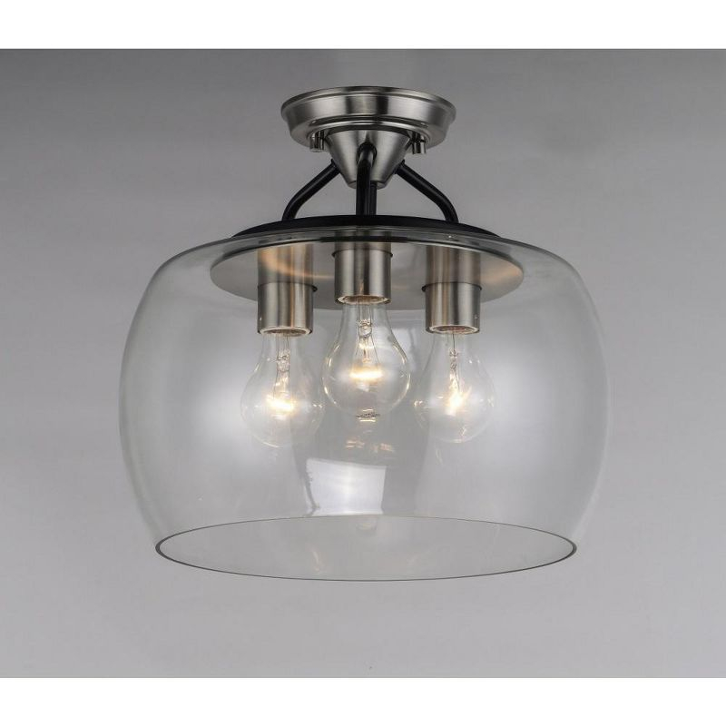 Maxim Lighting Goblet 3 - Light Semi-Flush Mount in  Black/Satin Nickel